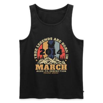 Original March 2014 Vintage Anniversary 2014 - Men's Premium Organic Tank Top - black - Front - AI Model Male 178 light (178cm)