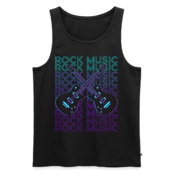 Rockmusik Rock & Roll Retro - Männer Premium Bio Tank Top - Schwarz - Vorne - AI Model Male 178 light (178cm)