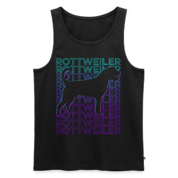 Rottweiler Hund Retro - Männer Premium Bio Tank Top - Schwarz - Vorne - Michal (187cm)
