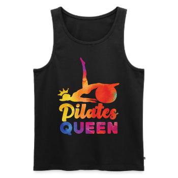 Pilates Instructor Teacher Queen - Männer Premium Bio Tank Top - Schwarz - Vorne - Michal (187cm)