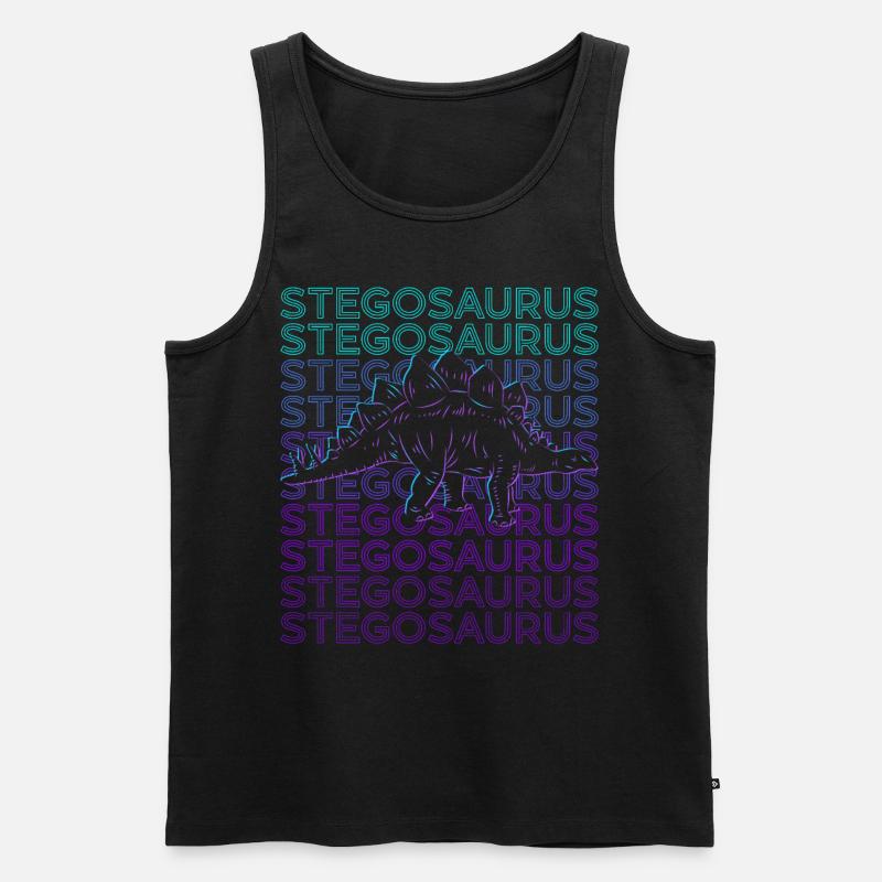 Stegosaurus Dinosaurier Retro - Männer Premium Bio Tank Top - Schwarz