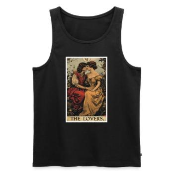 Tarot Cards Tarot Card The Lovers The Lovers - Men's Premium Organic Tank Top - black - Front - AI Model Male 178 light (178cm)