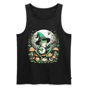 Cottagecore Aesthetic Frog - Men's Premium Organic Tank Top - black - Front - Michal (187cm)