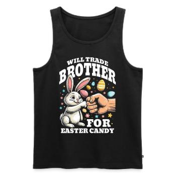 Will Trade Brother For Easter Candy - Men's Premium Organic Tank Top - black - Front - AI Model Male 178 light (178cm)