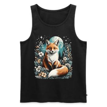 Cottagecore Aesthetic Fox - Men's Premium Organic Tank Top - black - Front - Michal (187cm)