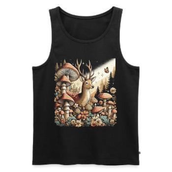 Cottagecore Aesthetic Deer - Men's Premium Organic Tank Top - black - Front - Michal (187cm)