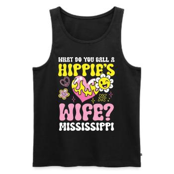 Hippie's Wife Mississippi für einen Hippie - Männer Premium Bio Tank Top - Schwarz - Vorne - AI Model Male 178 light (178cm)