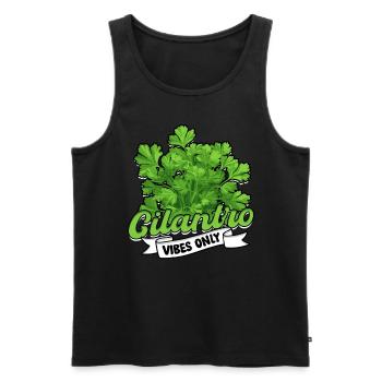 Koriander Liebhaber Cilantro Vibes Only - Männer Premium Bio Tank Top - Schwarz - Vorne - Michal (187cm)