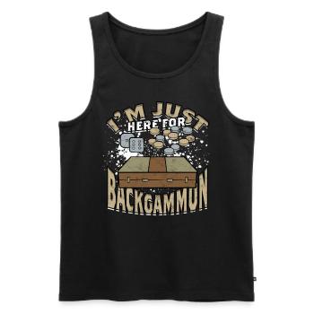 Je suis juste là pour le backgammon - Débardeur bio Premium Homme - noir - Devant - Michal (187cm)