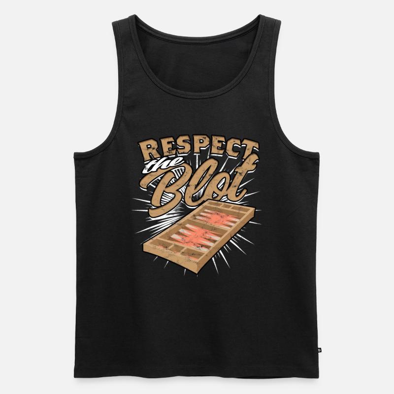 Backgammon Respect The Blot - Männer Premium Bio Tank Top - Schwarz