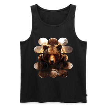 Evil grizzly bear. Natur, Abenteuer, Wild, Wildnis - Männer Premium Bio Tank Top - Schwarz - Vorne - AI Model Male 178 light (178cm)