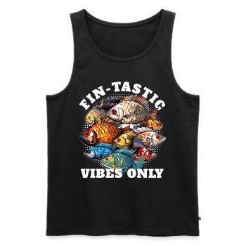 Fintastic Vibes Only Funny Cichlid Breeder Fish Lo - Männer Premium Bio Tank Top - Schwarz - Vorne - Michal (187cm)