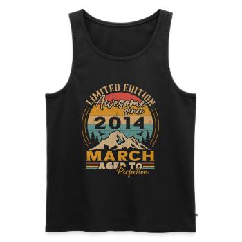Original March 2014 Vintage Anniversary 2014 - Men's Premium Organic Tank Top - black - Front - AI Model Male 178 light (178cm)