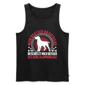 German wirehaired dog protects me better - Men's Premium Organic Tank Top - black - Front - Michal (187cm)