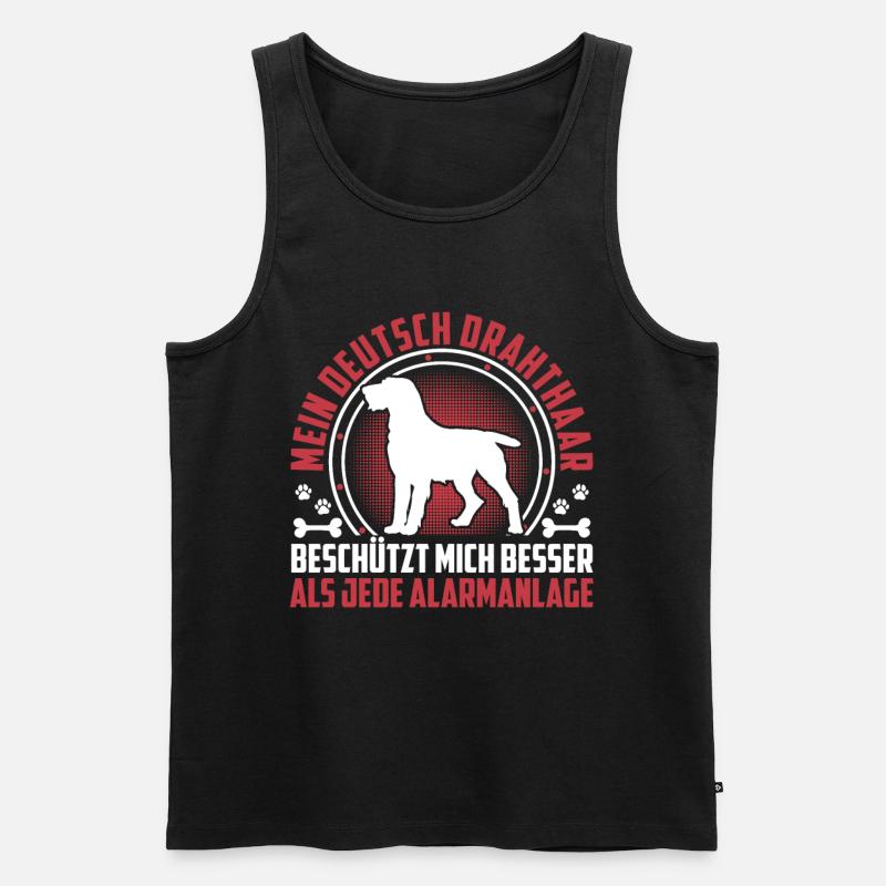 Deutsch Drahthaar beschützt mich besser - Männer Premium Bio Tank Top - Schwarz