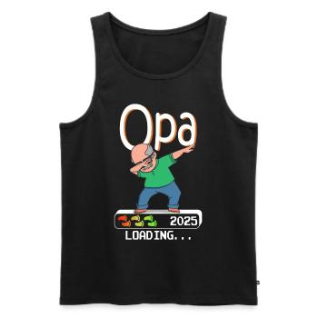 Werdender Opa 2025 loading zukünftiger Großvater - Männer Premium Bio Tank Top - Schwarz - Vorne - Michal (187cm)