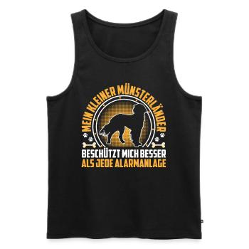 Kleiner Münsterländer beschützt mich besser - Männer Premium Bio Tank Top - Schwarz - Vorne - AI Model Male 178 light (178cm)