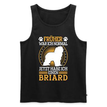 Briard was normal Berger de Brie Briard - Men's Premium Organic Tank Top - black - Front - AI Model Male 178 light (178cm)