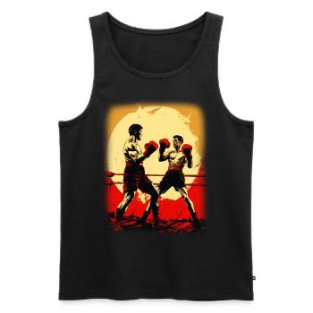 Boxen - Männer Premium Bio Tank Top - Schwarz - Vorne - AI Model Male 178 light (178cm)