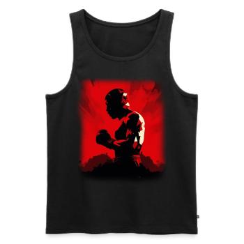 Boxing - Men's Premium Organic Tank Top - black - Front - AI Model Male 178 light (178cm)