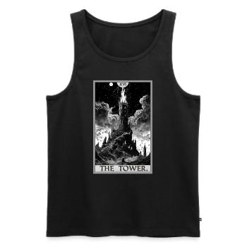 Tarotkarten Tarotkarte The Tower Der Turm - Männer Premium Bio Tank Top - Schwarz - Vorne - Michal (187cm)
