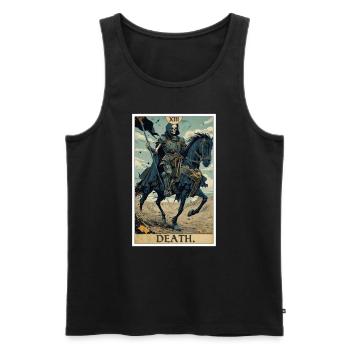 Cartes de tarot carte de tarot mort mort - Débardeur bio Premium Homme - noir - Devant - AI Model Male 178 light (178cm)