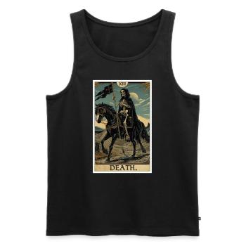 Cartes de tarot carte de tarot mort mort - Débardeur bio Premium Homme - noir - Devant - AI Model Male 178 light (178cm)