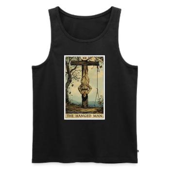 Cartes de tarot Carte de tarot Le Pendu - Débardeur bio Premium Homme - noir - Devant - Michal (187cm)