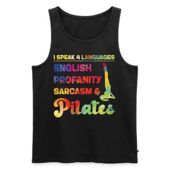 Instructeur de Pilates Enseignant - Débardeur bio Premium Homme - noir - Devant - Michal (187cm)