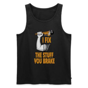 Ich Repariere Was Du Kaputt Machst Handwerker Fun - Männer Premium Bio Tank Top - Schwarz - Vorne - Michal (187cm)