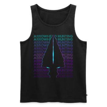 Arrowhead Hunting Arrowhead Hunter Retro - Men's Premium Organic Tank Top - black - Front - Michal (187cm)