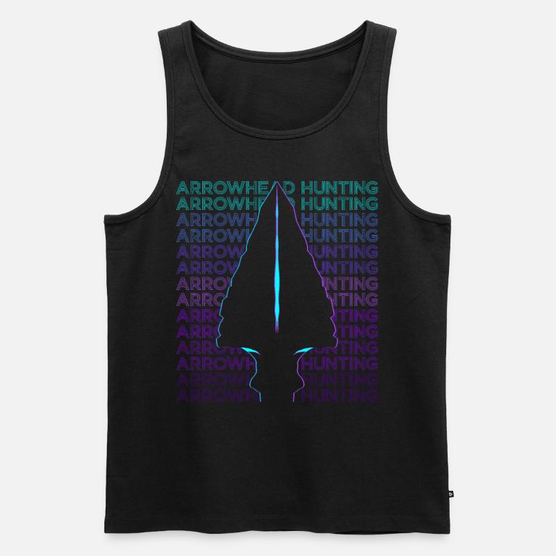 Pfeilspitzenjagd Pfeilspitzenjäger Retro - Männer Premium Bio Tank Top - Schwarz
