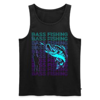 Bass Fishing Bass Fisch Fischer Retro - Männer Premium Bio Tank Top - Schwarz - Vorne - AI Model Male 178 light (178cm)