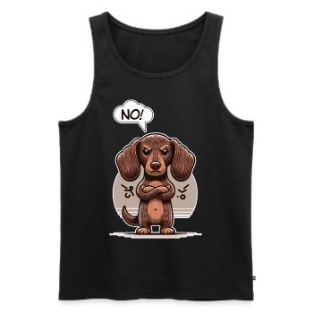 NEIN! Wiener Hund Frecher Dackel Lustiger Wursthund - Männer Premium Bio Tank Top - Schwarz - Vorne - AI Model Male 178 light (178cm)