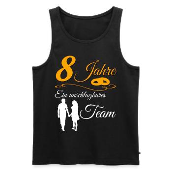 8 Years Rose Wedding 8 Wedding Anniversary Couple Gift - Men's Premium Organic Tank Top - black - Front - Michal (187cm)