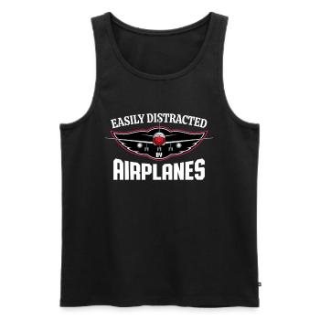 Aircraft Aviation Pilot Airplane Enthusiast - Men's Premium Organic Tank Top - black - Front - Michal (187cm)