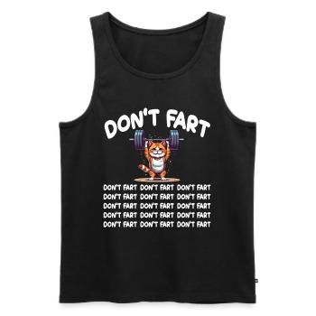 Lustige Katze Gym Don't Fart Weightlifting Furz - Männer Premium Bio Tank Top - Schwarz - Vorne - Michal (187cm)