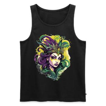 Mardi Gras Woman Carnival Lady Mask Parade - Männer Premium Bio Tank Top - Schwarz - Vorne - AI Model Male 178 light (178cm)