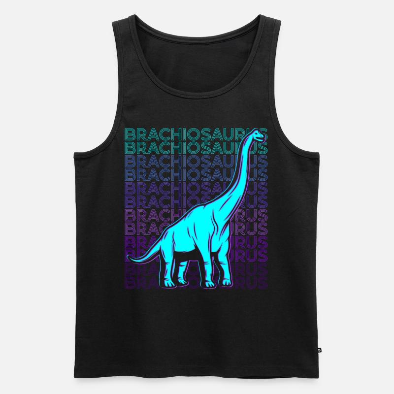 Brachiosaurus Dinosaurier Retro - Männer Premium Bio Tank Top - Schwarz