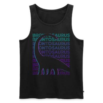 Brontosaurus Dinosaurier Retro - Männer Premium Bio Tank Top - Schwarz - Vorne - AI Model Male 178 light (178cm)
