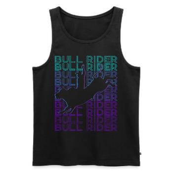 Bull Rider Bull Riding Cowboy Retro - Men's Premium Organic Tank Top - black - Front - AI Model Male 178 light (178cm)