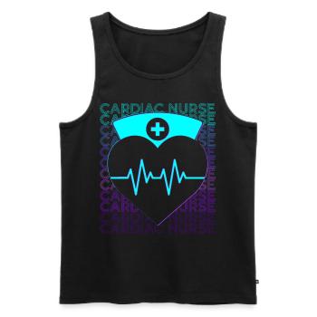 Cardiac Nurse Cardiology CNS Retro - Men's Premium Organic Tank Top - black - Front - Michal (187cm)