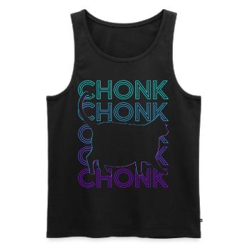 Chonk Cat Meme Retro - Men's Premium Organic Tank Top - black - Front - AI Model Male 178 light (178cm)