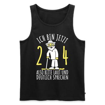 24. Geburtstag 24er 24ter Ich bin jetzt 24 Jahre - Männer Premium Bio Tank Top - Schwarz - Vorne - Michal (187cm)