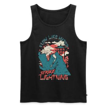 Aikido Flow Like Water Strike Like Lightning - Men's Premium Organic Tank Top - black - Front - Michal (187cm)