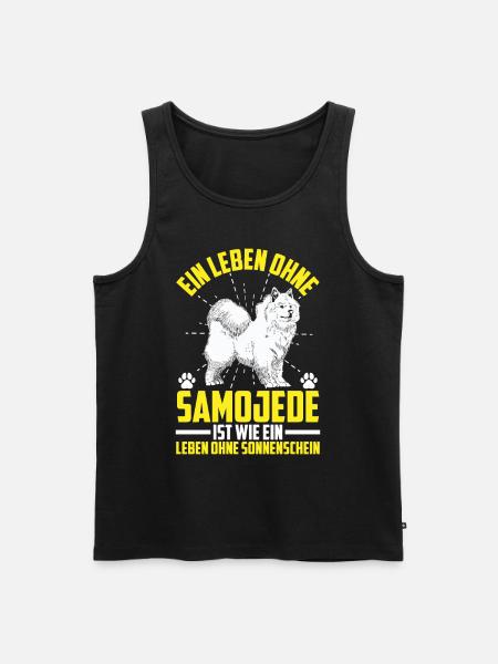 Leben ohne Samojede Schlittenhund - Männer Premium Bio Tank Top - Schwarz