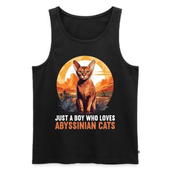 Chat d’Abyssinie Abessinierkatze - Débardeur bio Premium Homme - noir - Devant - Michal (187cm)