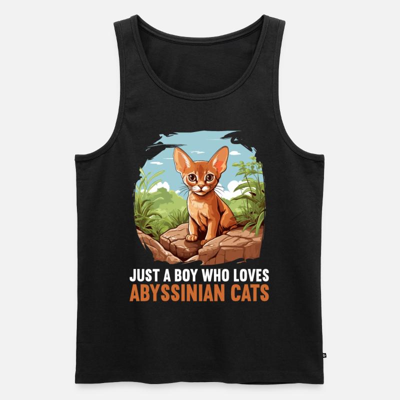 Abyssinian Cat Abessinierkatze - Männer Premium Bio Tank Top - Schwarz