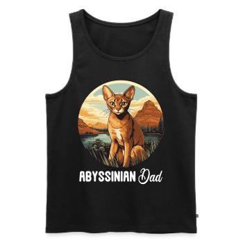 Chat d’Abyssinie Abessinierkatze - Débardeur bio Premium Homme - noir - Devant - Michal (187cm)