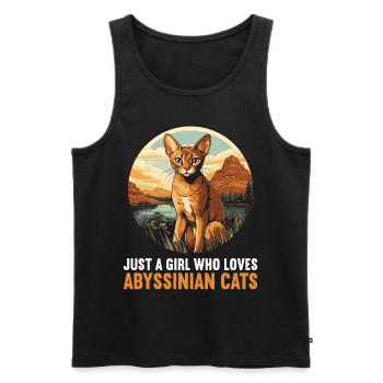 Chat d’Abyssinie Abessinierkatze - Débardeur bio Premium Homme - noir - Devant - Michal (187cm)